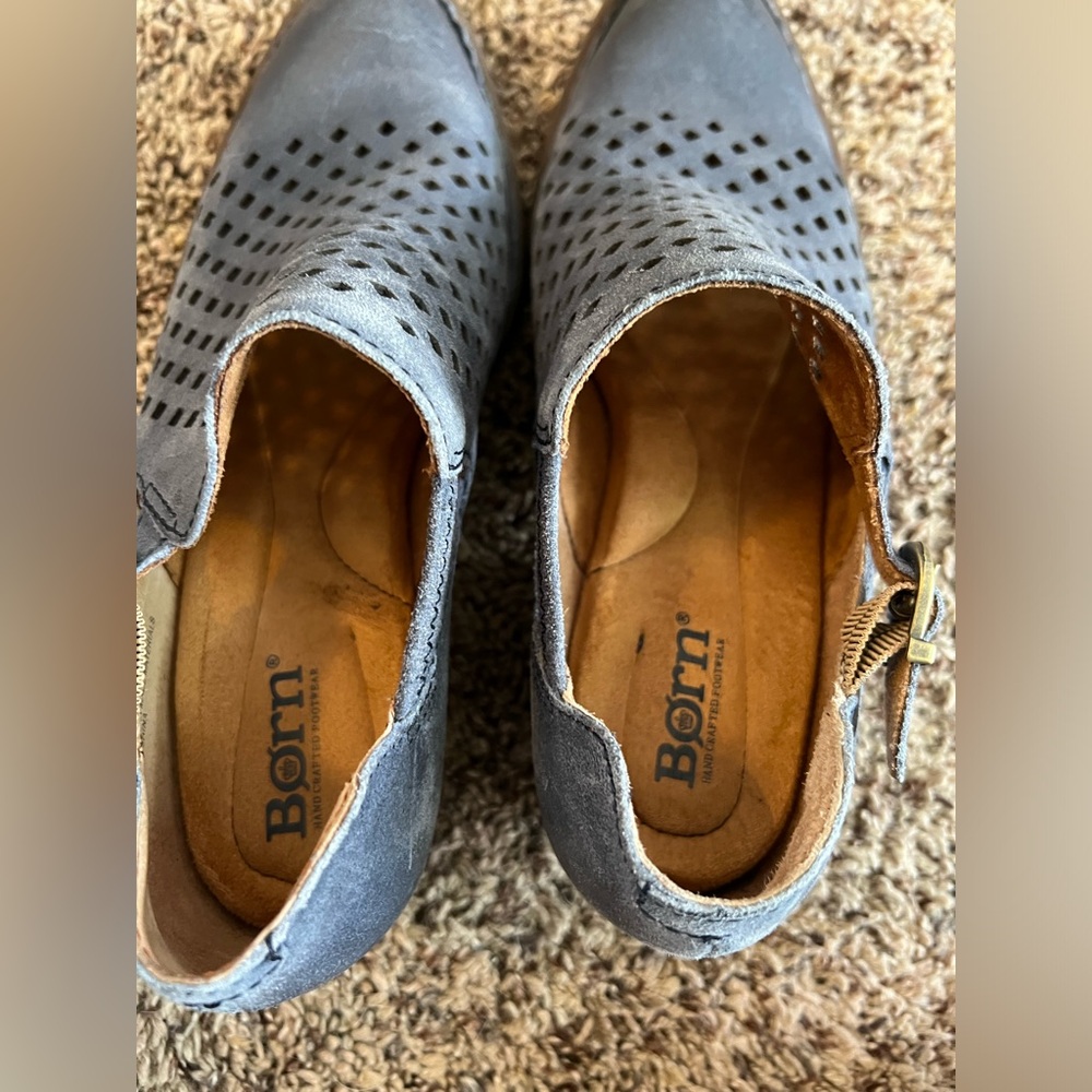 Born Women's Gray Perforated Leather Ankle Booties - Picture 9 of 9